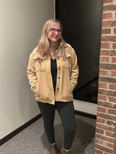 Load image into Gallery viewer, Corduroy Sherpa Jacket- Khaki
