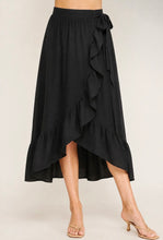 Load image into Gallery viewer, Black Wrap Skirt
