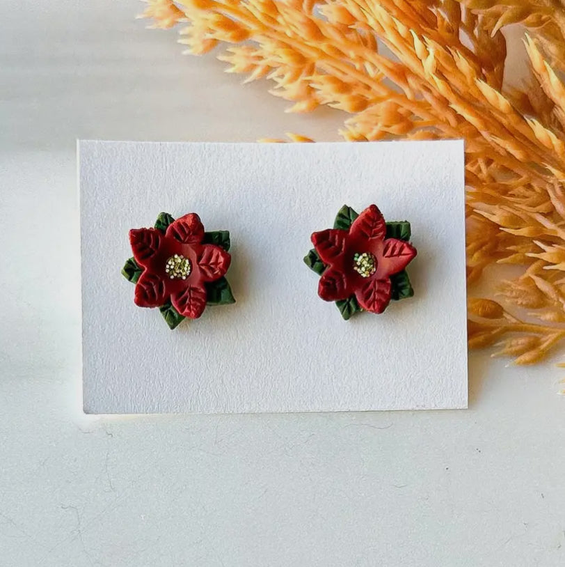 Poinsettia Studs