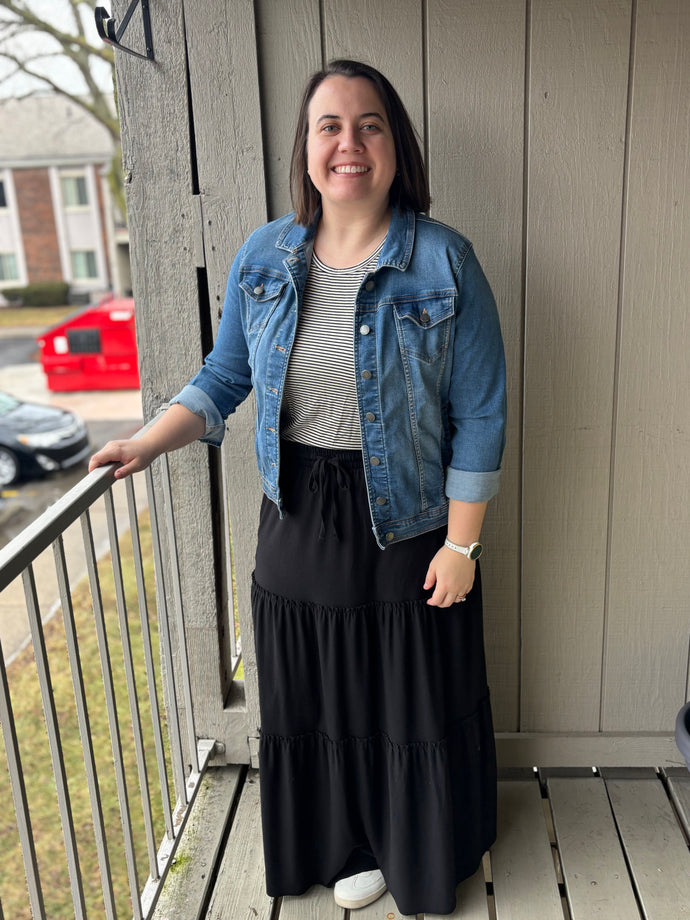 Black Tiered Maxi Skirt