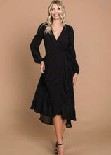 Load image into Gallery viewer, Black Wrap Dress
