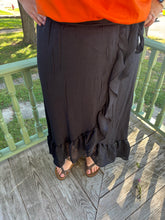 Load image into Gallery viewer, Black Wrap Skirt
