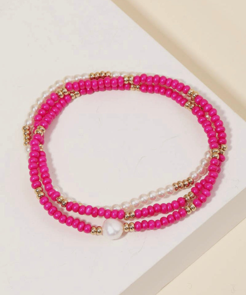 Hot Pink Bracelet Set