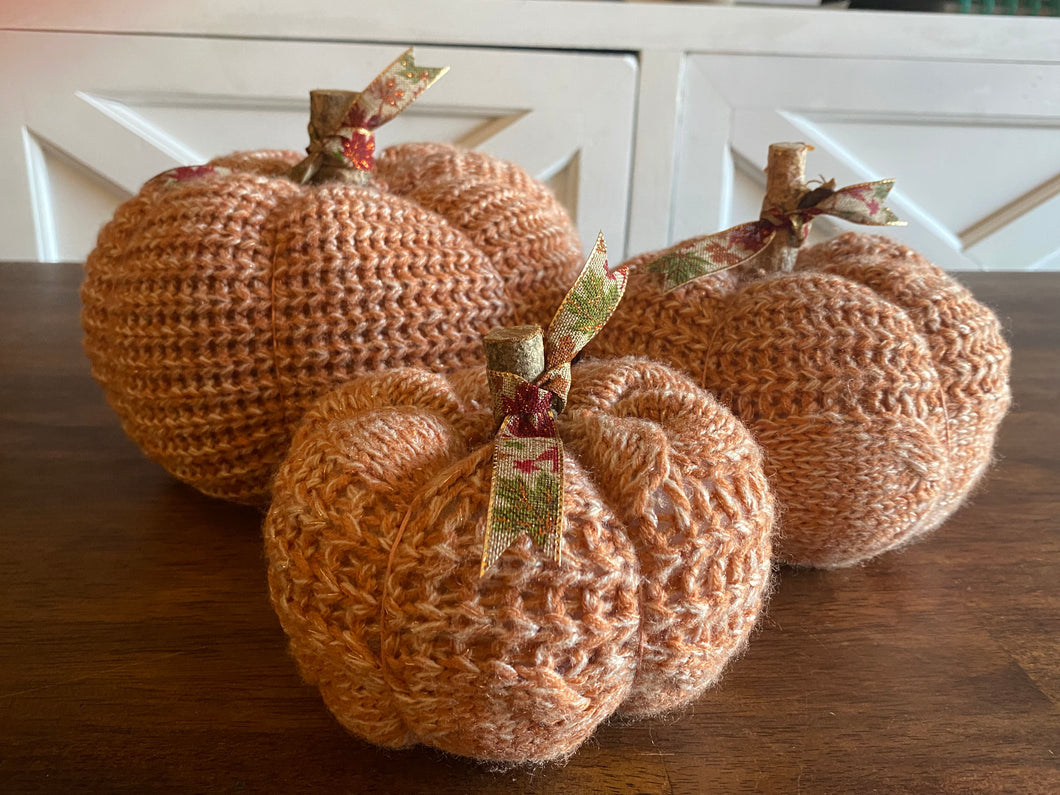 Orange/ Peach Sweater Pumpkins