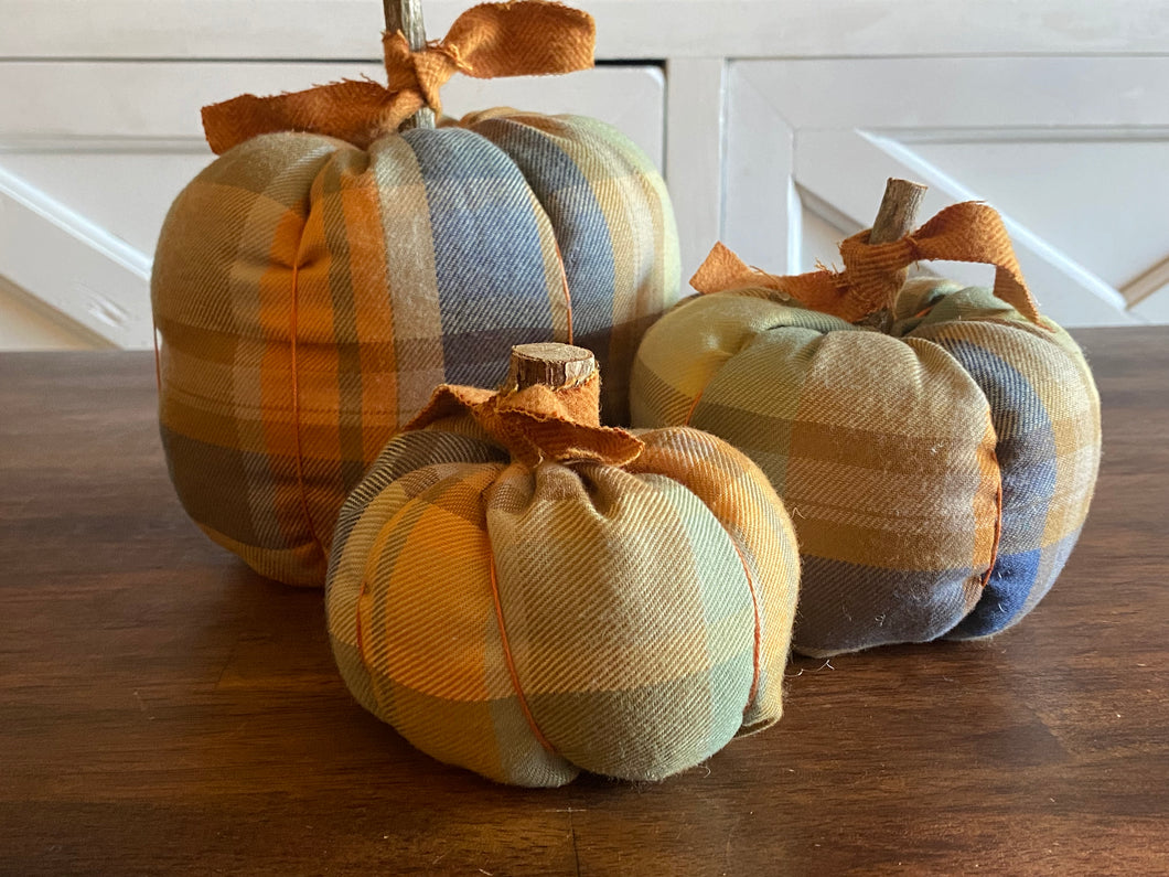 Colorful Plaid Pumpkins